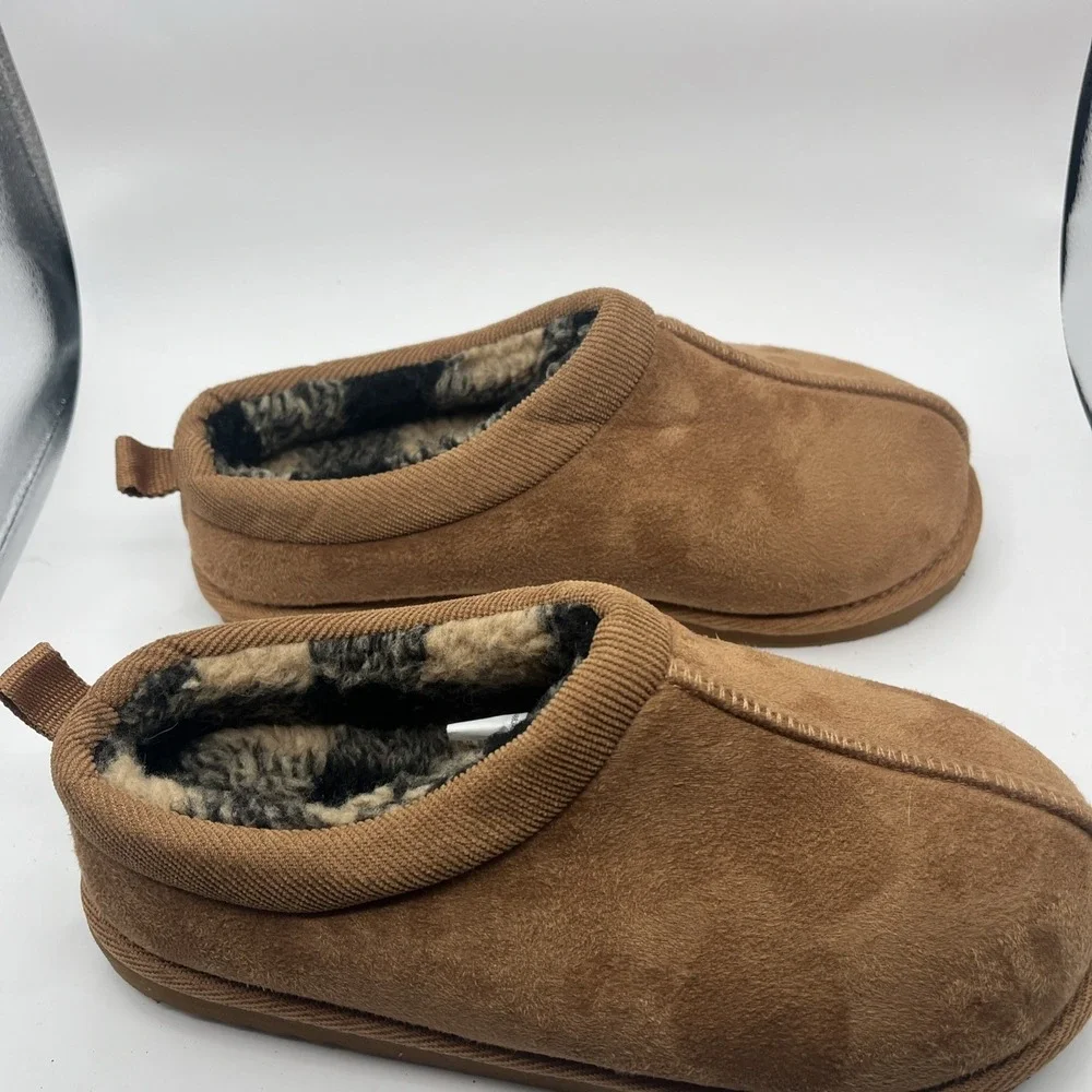 Wonder Nation Little & Big Kid's Cozy Slip-on Slipper Tan 2-3 New